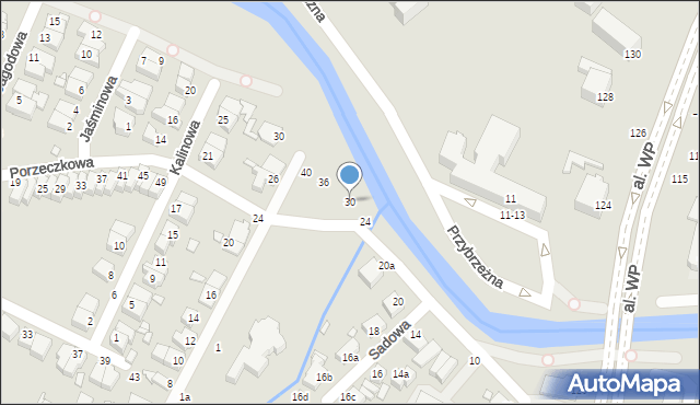 Kalisz, Sadowa, 30, mapa Kalisza