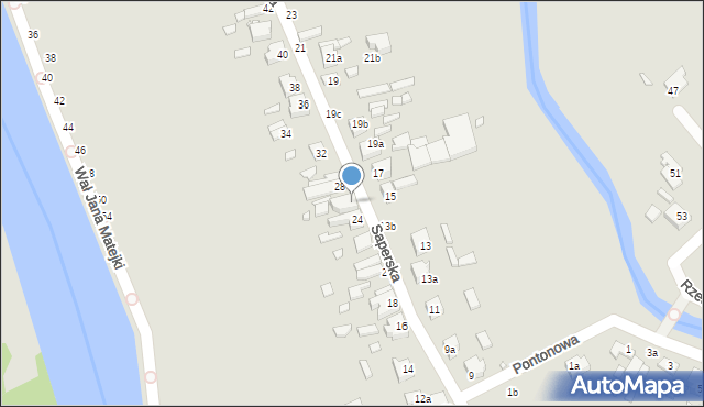 Kalisz, Saperska, 26, mapa Kalisza