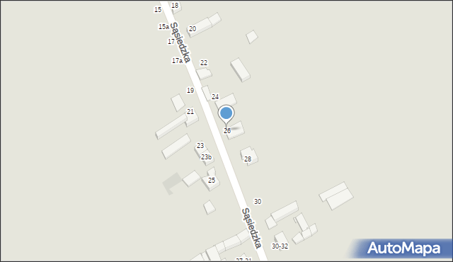 Kalisz, Sąsiedzka, 26, mapa Kalisza