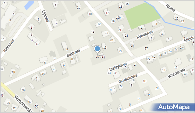 Kamieniec Wrocławski, Sadowa, 10, mapa Kamieniec Wrocławski