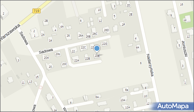 Kanie, Sadowa, 22E, mapa Kanie