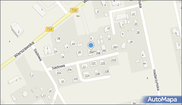 Kanie, Sadowa, 26A, mapa Kanie