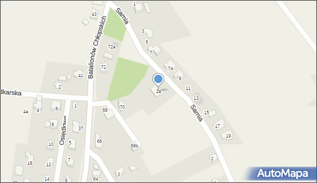 Kaniów, Sarnia, 2a, mapa Kaniów