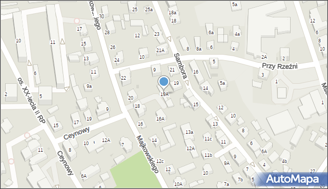 Kartuzy, Sambora, 19A, mapa Kartuzy