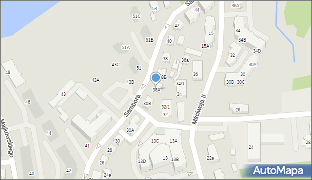 Kartuzy, Sambora, 38A, mapa Kartuzy