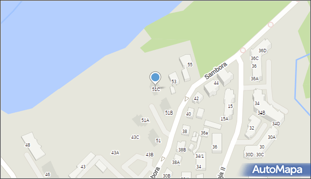 Kartuzy, Sambora, 51C, mapa Kartuzy