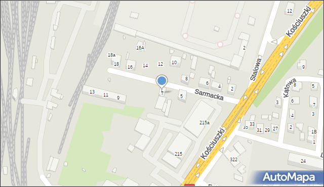 Katowice, Sarmacka, 7, mapa Katowic