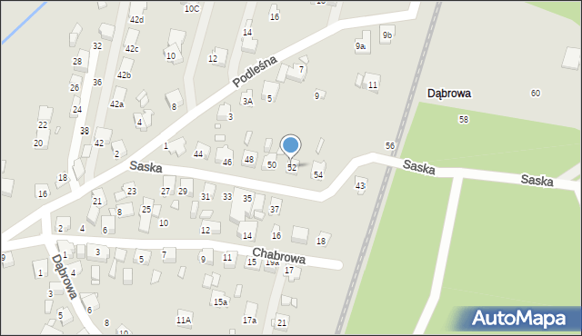 Katowice, Saska, 52, mapa Katowic