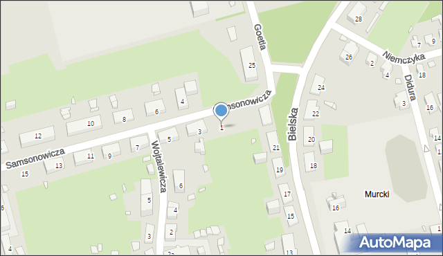 Katowice, Samsonowicza Jana, 1, mapa Katowic