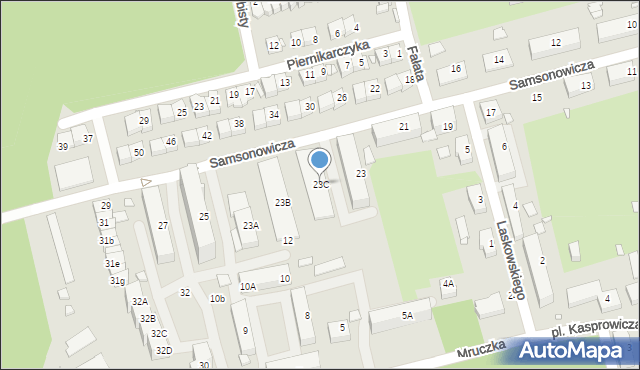 Katowice, Samsonowicza Jana, 23C, mapa Katowic