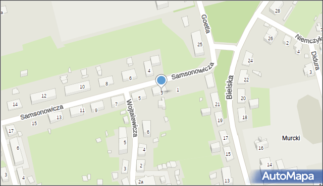 Katowice, Samsonowicza Jana, 3, mapa Katowic