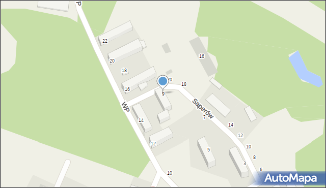 Kazuń Nowy, Saperów, 9, mapa Kazuń Nowy