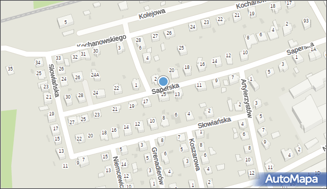 Kędzierzyn-Koźle, Saperska, 15, mapa Kędzierzyna-Koźle