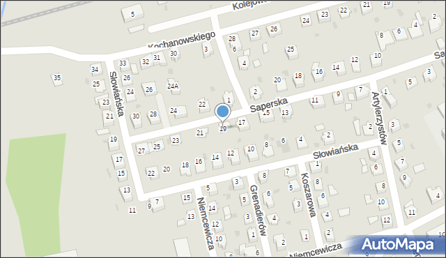 Kędzierzyn-Koźle, Saperska, 19, mapa Kędzierzyna-Koźle