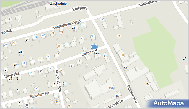 Kędzierzyn-Koźle, Saperska, 1B, mapa Kędzierzyna-Koźle