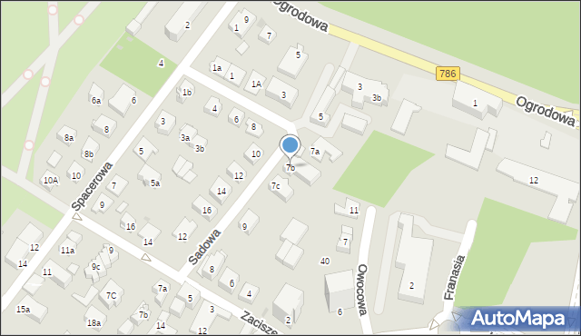 Kielce, Sadowa, 7b, mapa Kielc