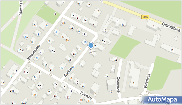 Kielce, Sadowa, 7c, mapa Kielc