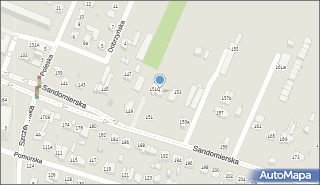 Kielce, Sandomierska, 151a, mapa Kielc