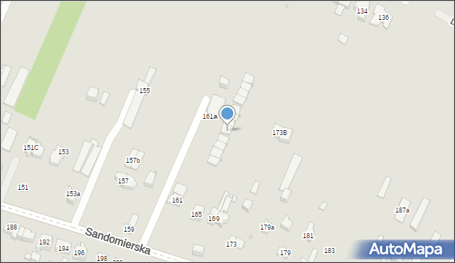 Kielce, Sandomierska, 165e, mapa Kielc