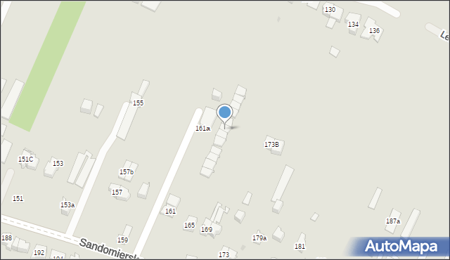 Kielce, Sandomierska, 165g, mapa Kielc