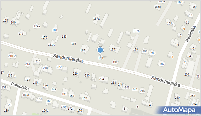 Kielce, Sandomierska, 193, mapa Kielc