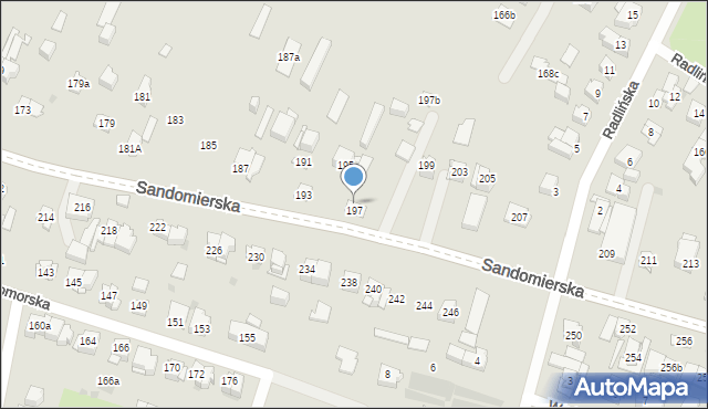 Kielce, Sandomierska, 197A, mapa Kielc
