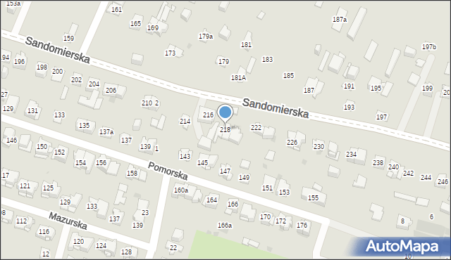 Kielce, Sandomierska, 218, mapa Kielc