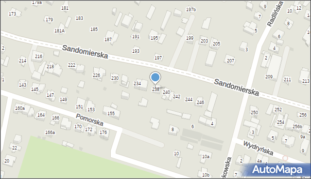 Kielce, Sandomierska, 238, mapa Kielc