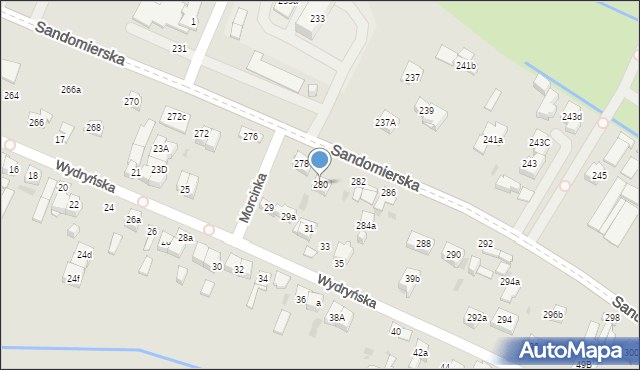 Kielce, Sandomierska, 280, mapa Kielc