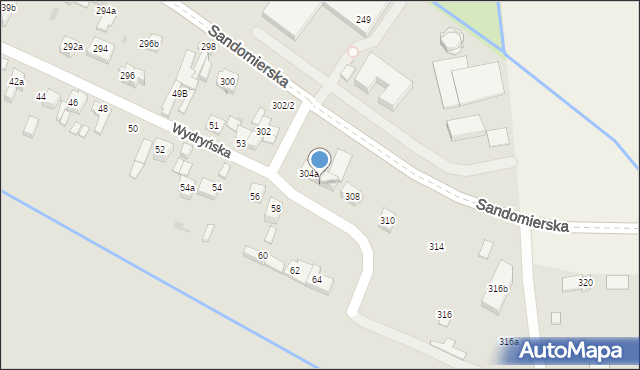 Kielce, Sandomierska, 304b, mapa Kielc