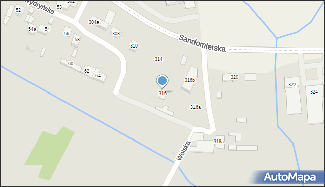 Kielce, Sandomierska, 316, mapa Kielc