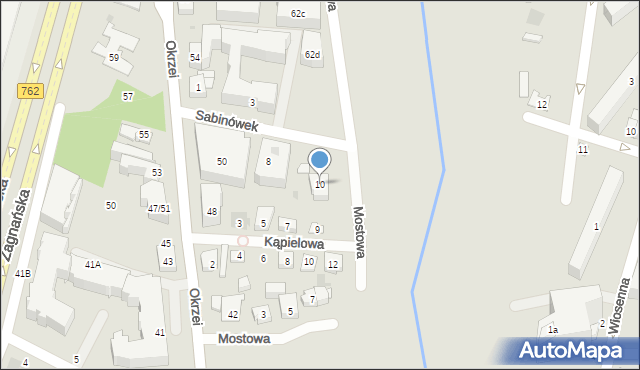 Kielce, Sabinówek, 10, mapa Kielc