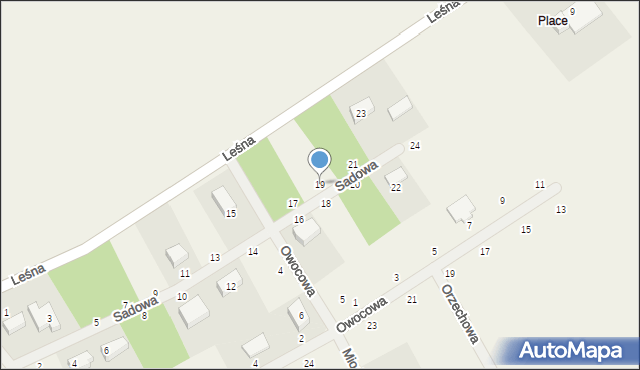 Kielno, Sadowa, 19, mapa Kielno