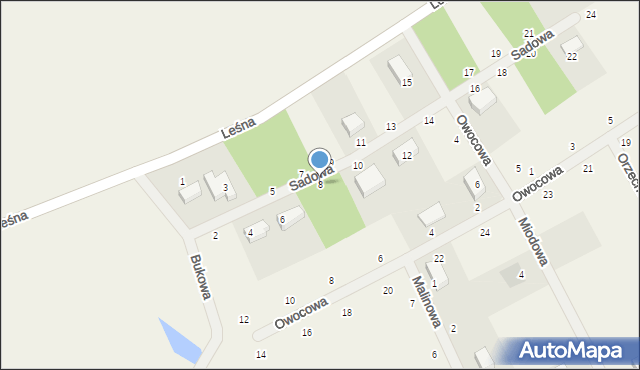 Kielno, Sadowa, 8, mapa Kielno