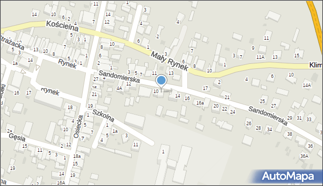 Klimontów, Sandomierska, 10a, mapa Klimontów