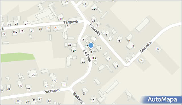 Kłomnice, Sądowa, 19, mapa Kłomnice