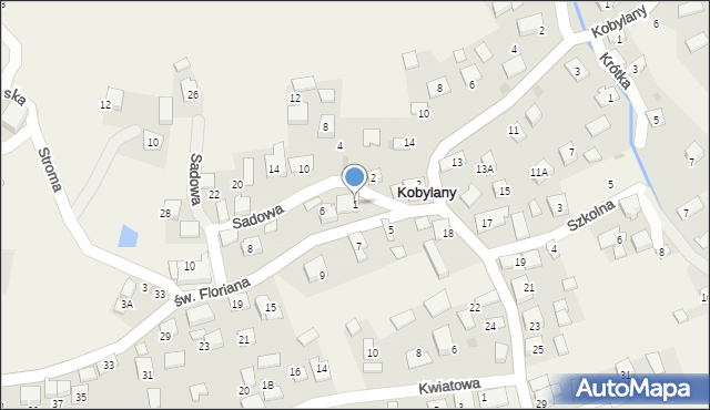 Kobylany, Sadowa, 1, mapa Kobylany