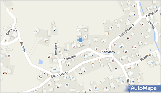 Kobylany, Sadowa, 10, mapa Kobylany