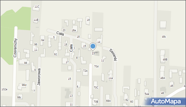 Koczargi Stare, Sasanki, 13, mapa Koczargi Stare