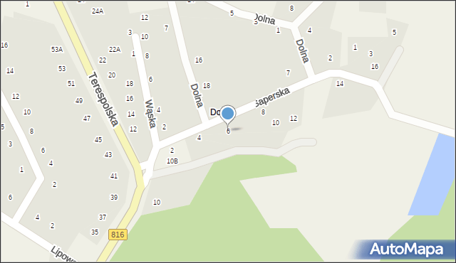 Kodeń, Saperska, 6, mapa Kodeń