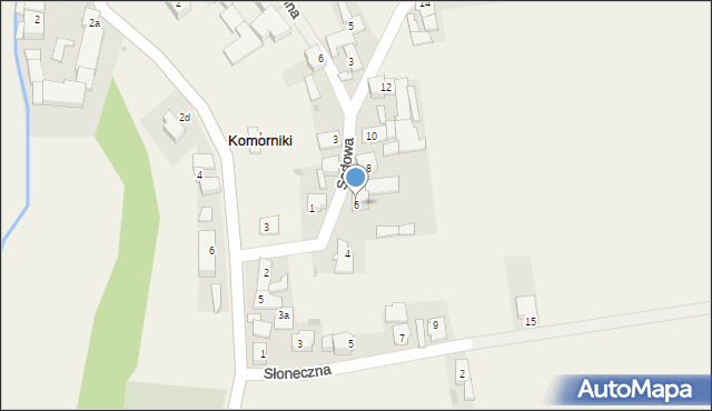 Komorniki, Sadowa, 6, mapa Komorniki