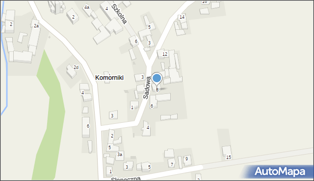 Komorniki, Sadowa, 8, mapa Komorniki