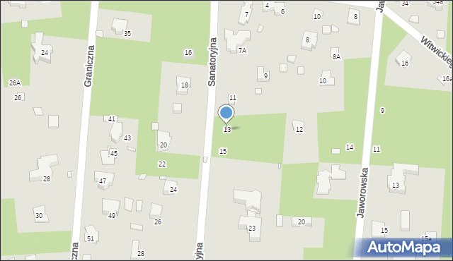 Konstancin-Jeziorna, Sanatoryjna, 13, mapa Konstancin-Jeziorna