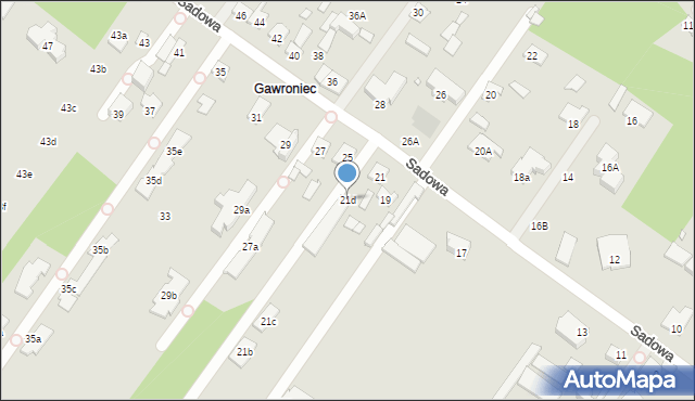 Konstancin-Jeziorna, Sadowa, 21d, mapa Konstancin-Jeziorna