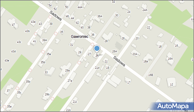 Konstancin-Jeziorna, Sadowa, 25, mapa Konstancin-Jeziorna