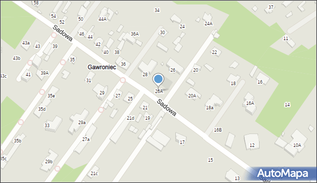 Konstancin-Jeziorna, Sadowa, 26A, mapa Konstancin-Jeziorna