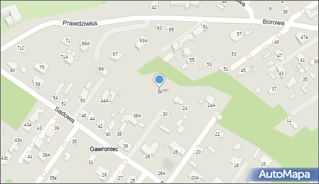 Konstancin-Jeziorna, Sadowa, 34, mapa Konstancin-Jeziorna