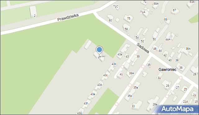 Konstancin-Jeziorna, Sadowa, 47, mapa Konstancin-Jeziorna