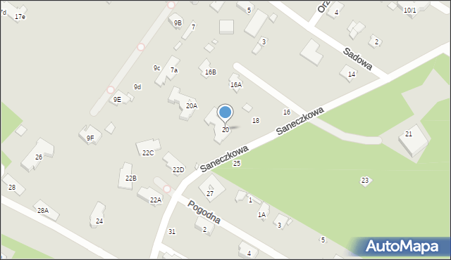 Konstancin-Jeziorna, Saneczkowa, 20, mapa Konstancin-Jeziorna