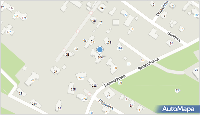 Konstancin-Jeziorna, Saneczkowa, 20A, mapa Konstancin-Jeziorna